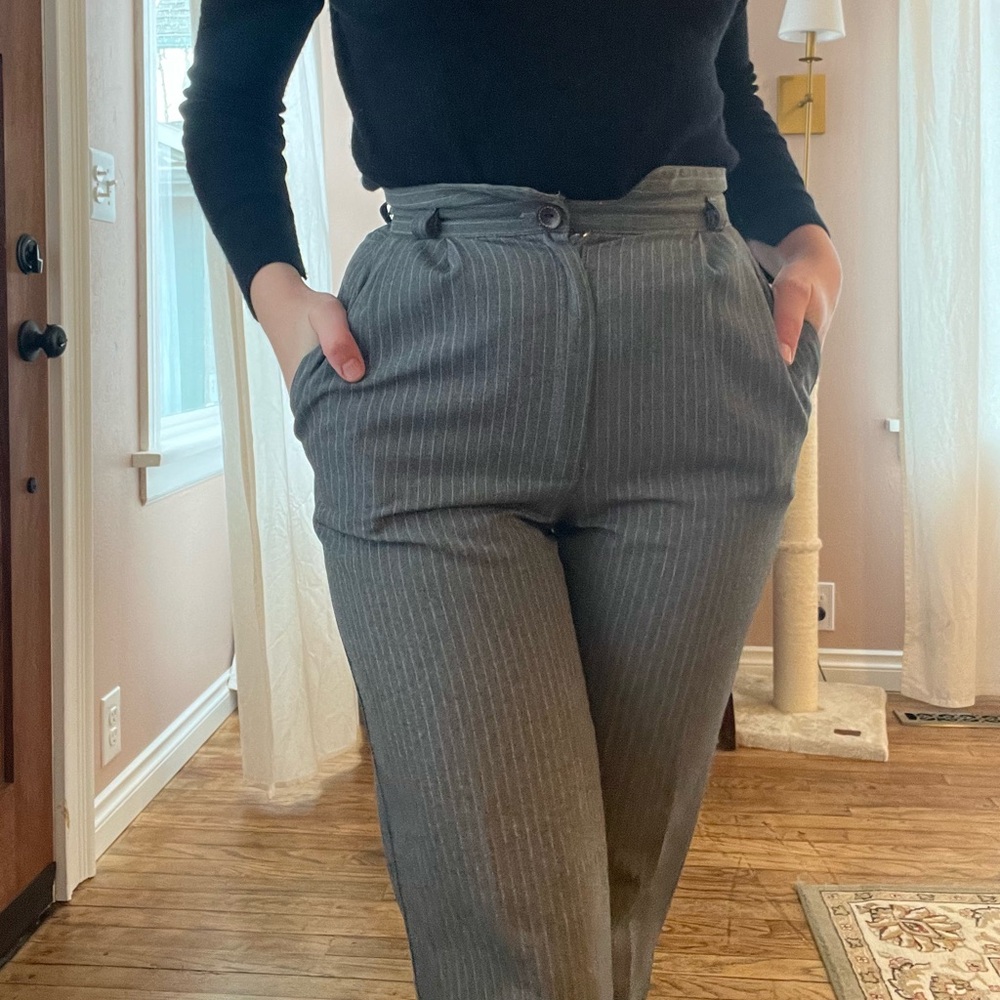Vintage high waisted Pinstripe Trousers